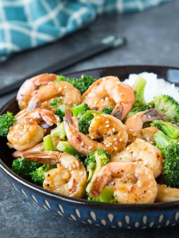 20 Minute Honey Garlic Shrimp and Broccoli