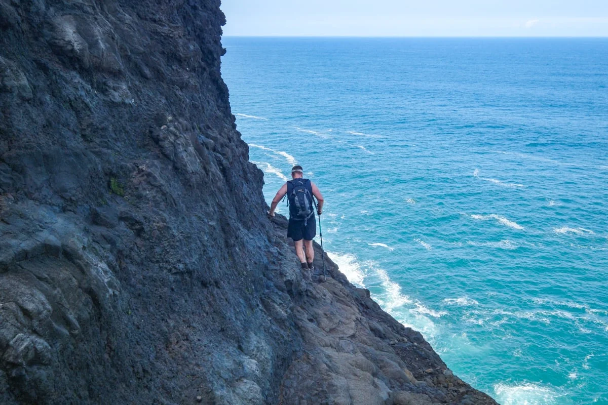 Na Pali coastal cliffs seen from the Kalalau Trail